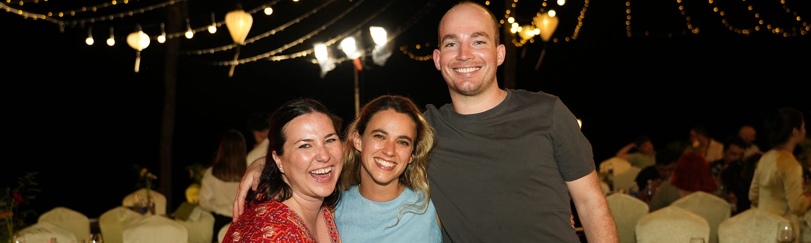 Hannah Elerick, Isobel Clarkson and Rory San Miguel in Vietnam