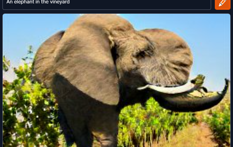 An elephant in a vineyard