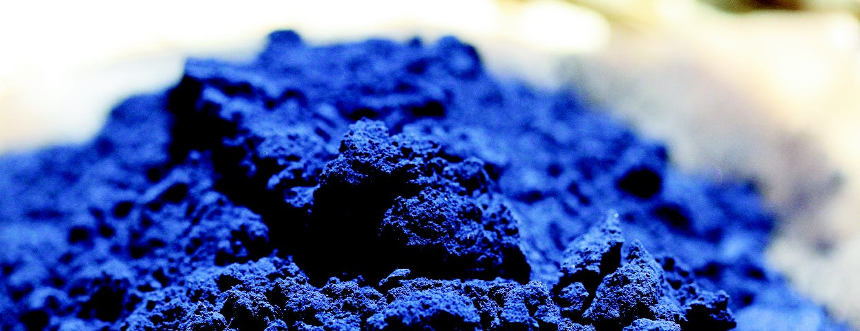 vivid pile of indigo powder