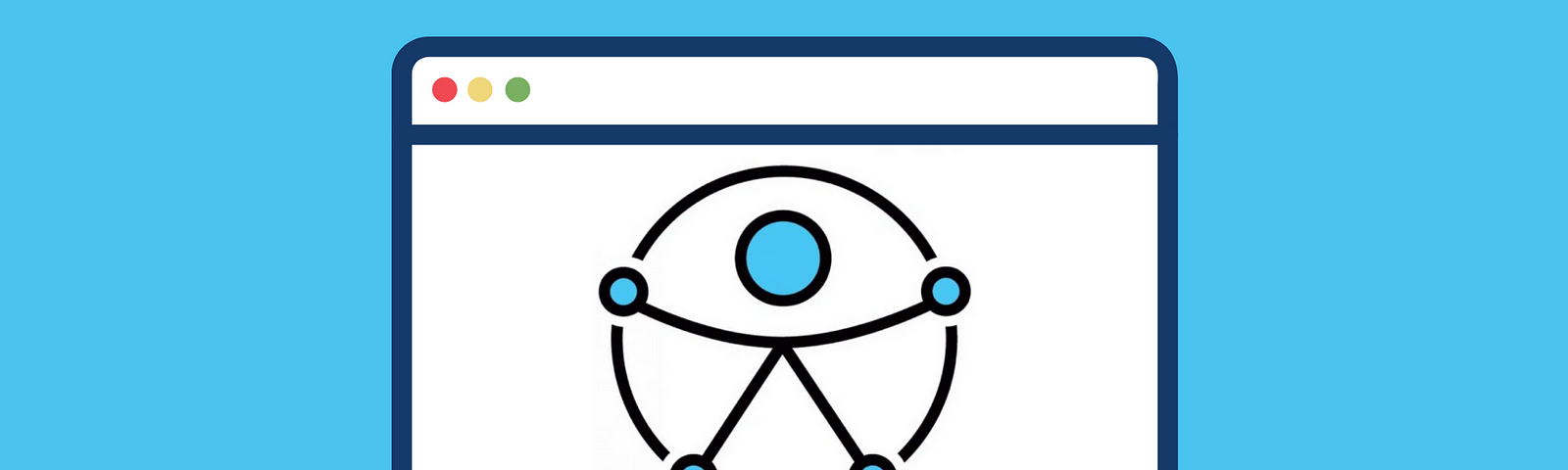 A ilustração de uma tela de computador, onde está o novo símbolo de acessibilidade da ONU.