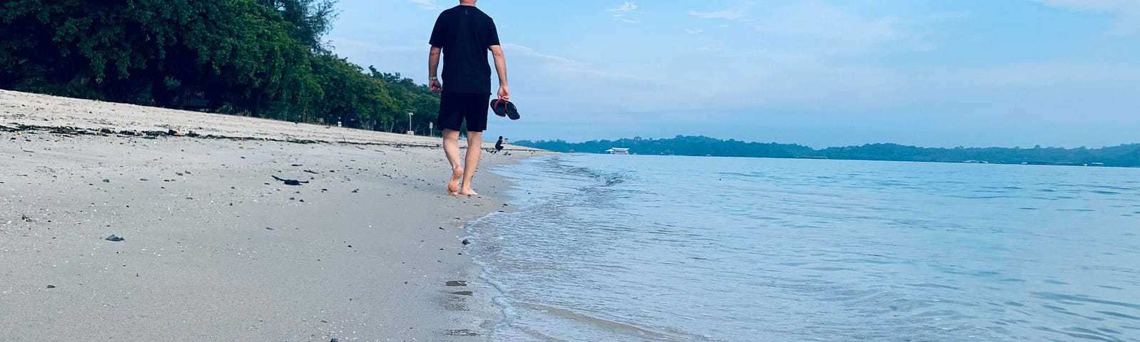 barefoot at the beach, singapore, changi beach