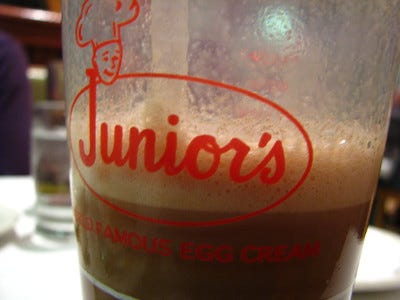 Juniors still makes an authentic egg cream
