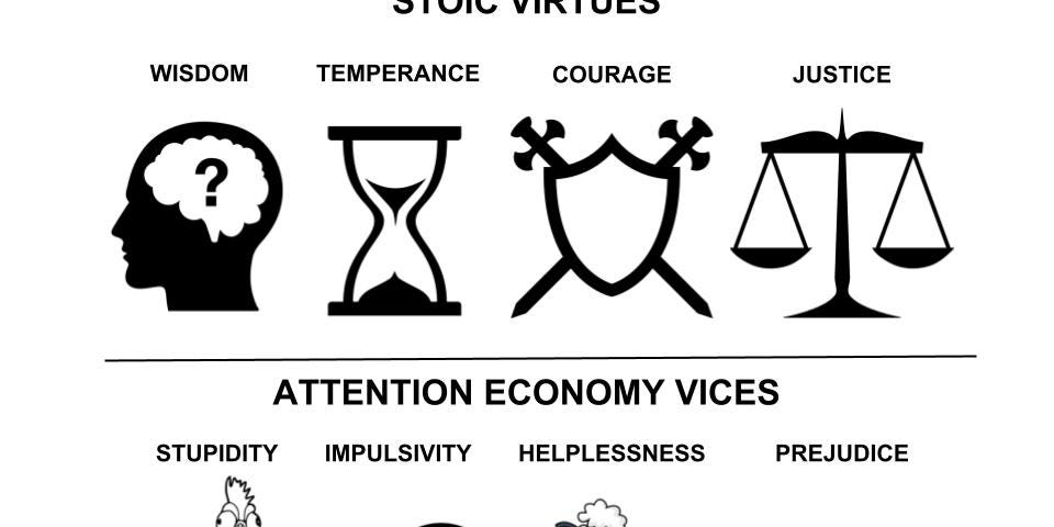 stoic virtues for digital resilience against the vices of the attention economy image from techdetoxbox.com