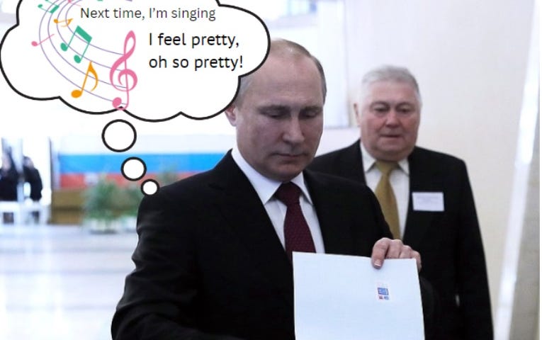 Putin voting for himself in 2018.
