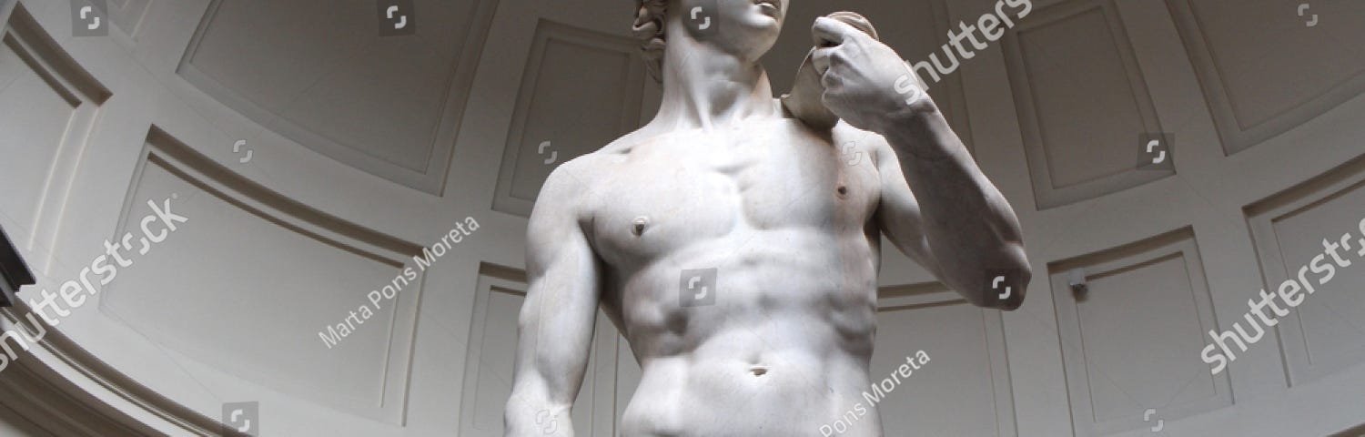 David is a masterpiece of Renaissance sculpture created in marble by Michelangelo