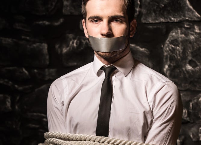 Man bound and gagged