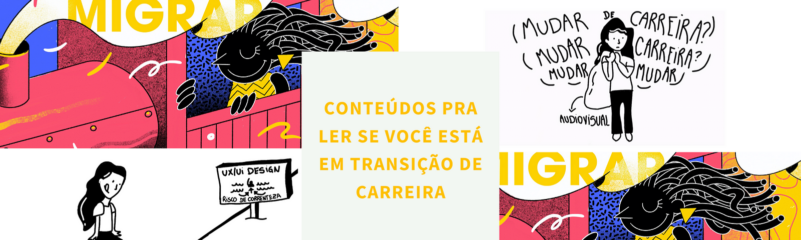 Imagem com quatro quadrantes com imagens extraídas dos textos da Laís Lara e Lidiane Santana, citadas nesse artigo.
