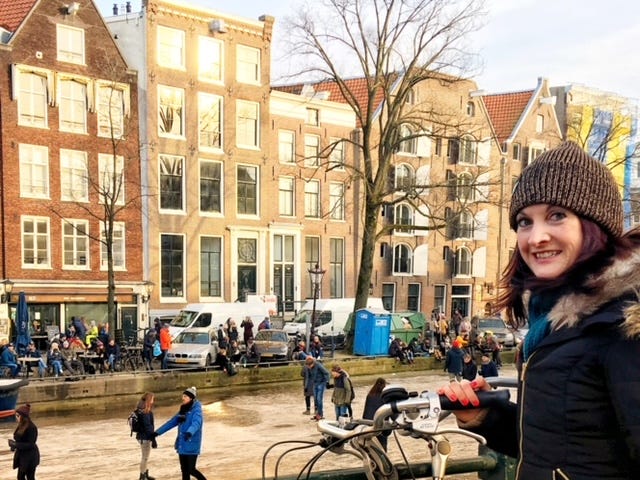 Cycling on ice, Amsterdam