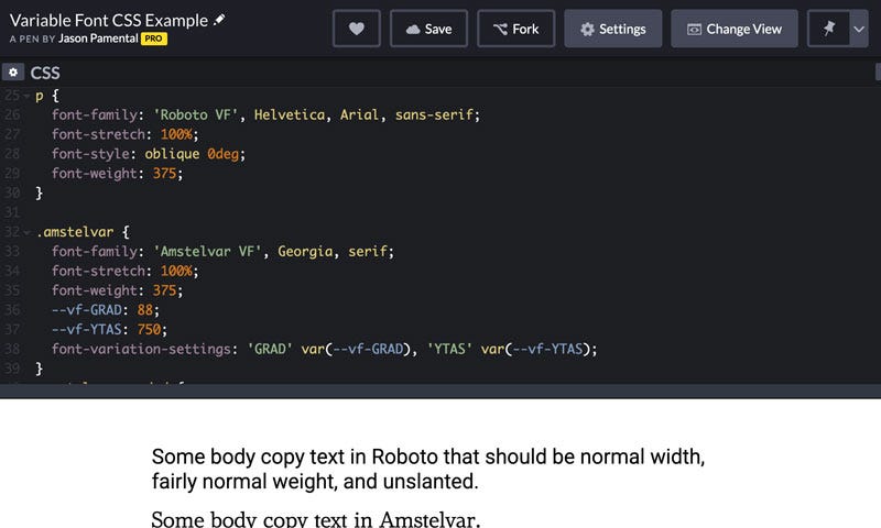 Examples of CSS using the proper attributes