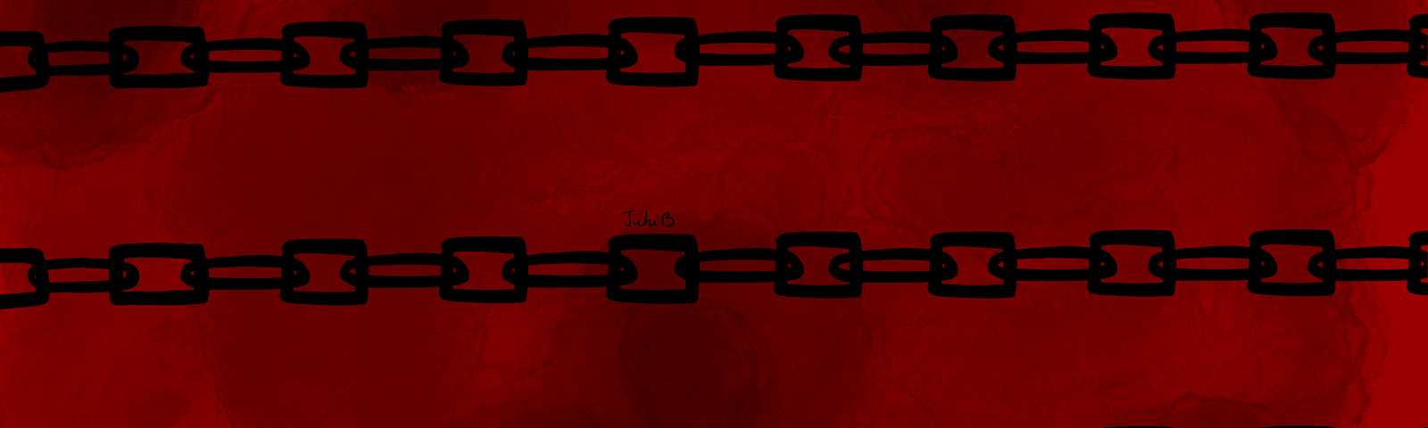 Art of three chains circling a red background