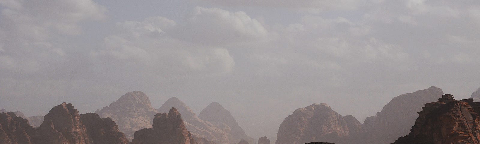 Some rocky hills in the desert