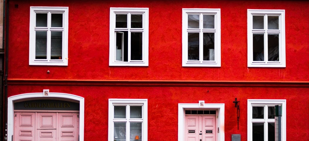 A red Scandinavian house in Malmö, Sweden