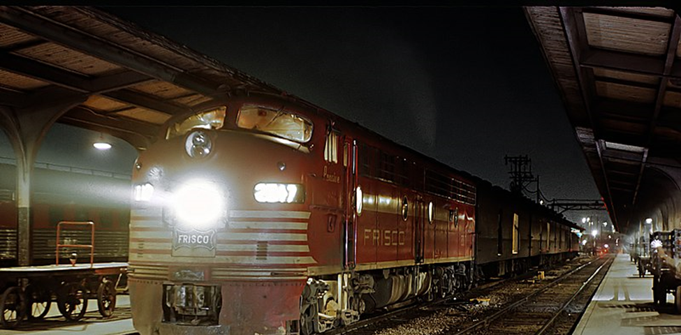 Description English: The train was the overnight mail and express train to Memphis and onto KC, MO. 2017, built in May 1950 and named “Pensive”, the 1944 Kentucky Derby and Preakness Winner. Author railfan 44, and Mel Finzer, the heirs of this work’s copyright holder (usually the creator) have released it into the public domain. This applies worldwide. File: SLSF E8A 2017 with Train 108, The Sunnyland, at Birmingham Alabama Union Station on April 15, 1963 (23847907654).jpg — Wikimedia Commons