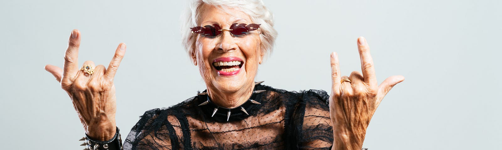 image of a beautiful and elegant old woman