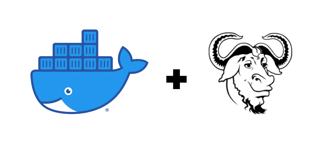 Graphic showing addition of Docker logo and make logo