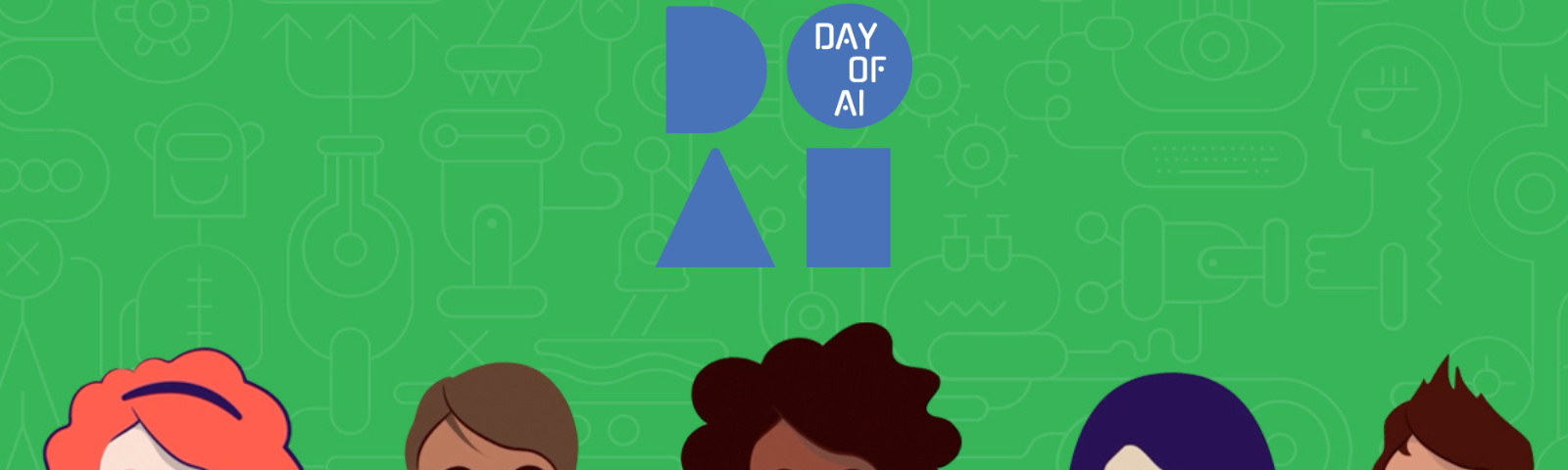 Graphic with Day of AI logo at the top and illustration of 5 children of different genders and ethnicities.