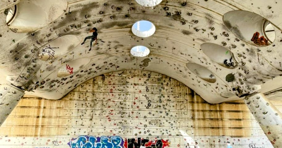 Climbing “gym” below the bridge