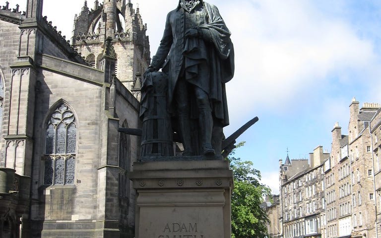 A statue of Adam Smith in Scotland