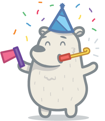 Bear party sticker