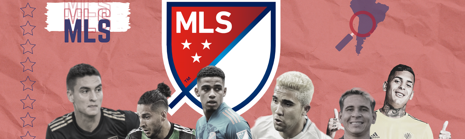 Atuesta (colombiano), Cecilio Domínguez (paraguaio), Brenner (brasileiro), Reynoso (argentino), Soteldo (venezuelano) e Piñero (uruguaio), que jogam em equipes diferentes na MLS