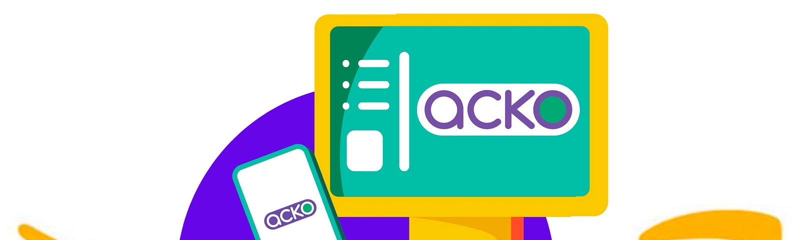 Acko logo and Amazon Smile
