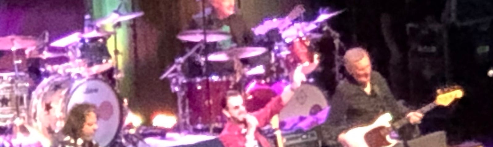 Photo of Steve Lukather, Gregg Bissonette, Ringo Starr, and Hamish Stuart in concert