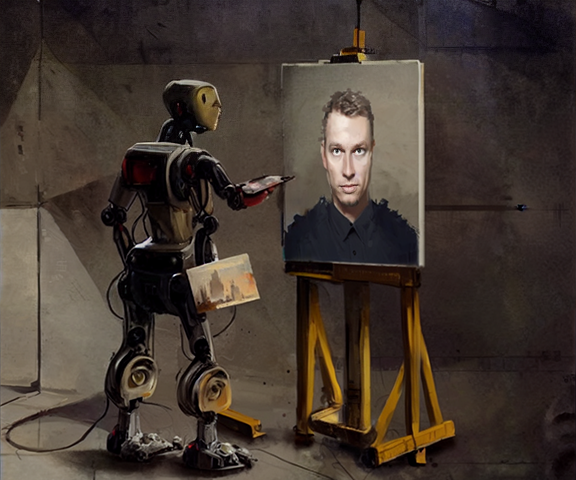 IMAGE: Greg Rutkowski painted by a robot — Stable Diffusion