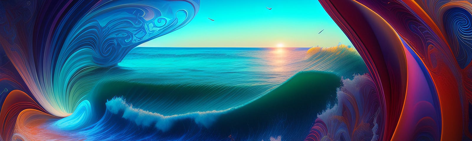 colorful ocean waves