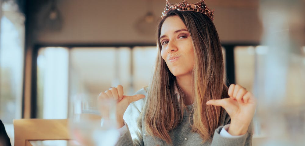 Entitled Woman Feeling Important Acting Arrogant Like a Queen