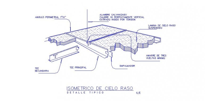 False Ceiling Constructive Section Auto Cad Drawing Details