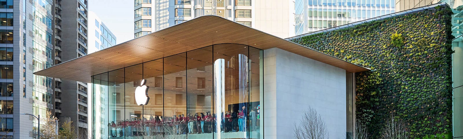 The exterior of the new Apple Pacific Centre in Vancouver, Canada.