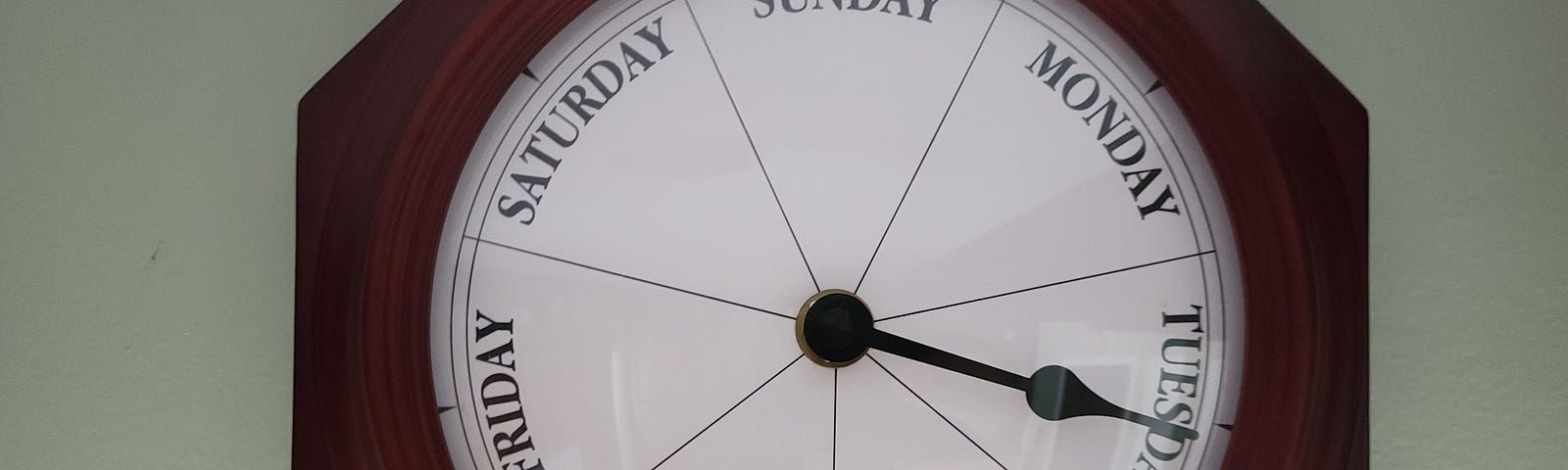 Clock with days of the week instead of hours