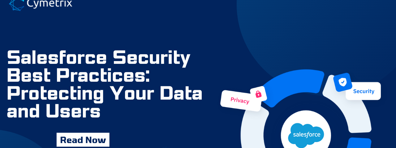 An featured image for the blog showing it’s title “Salesforce Security Best Practices: Protecting Your Data and Users”