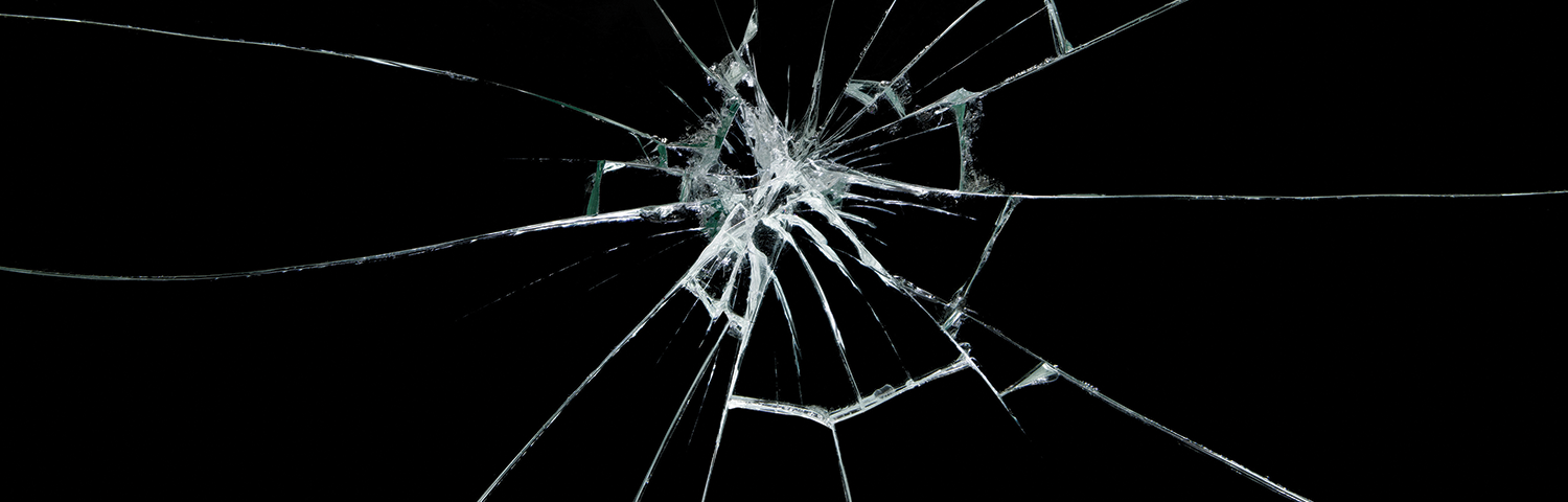 Photo of broken glass.