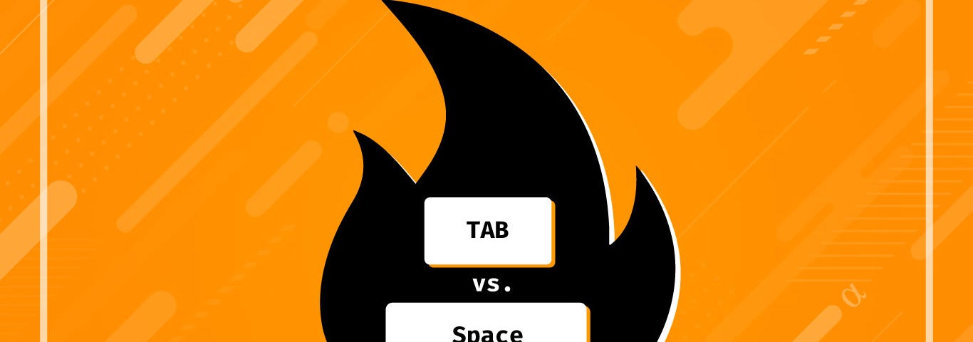 Tabs vs. spaces illustration