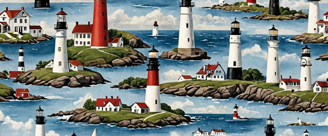 A montage of lighthouse pictures