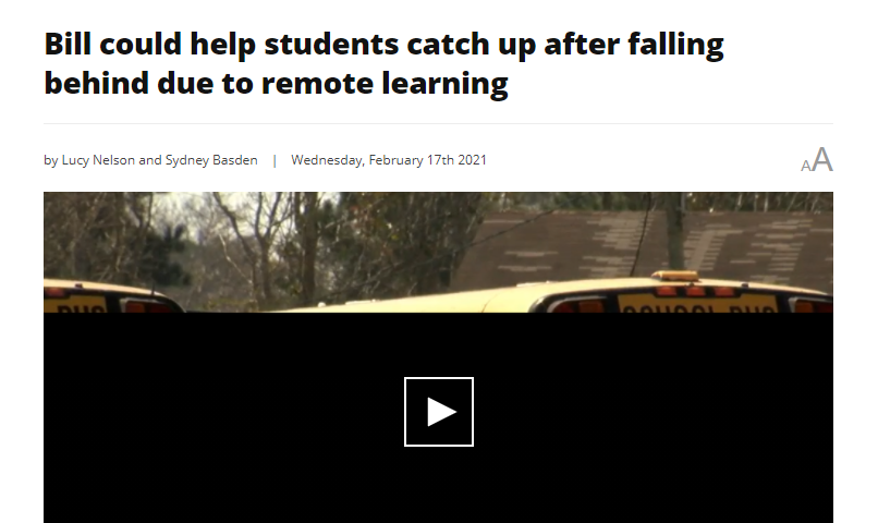 News: Bill could help students catch up after falling behind due to remote learning
