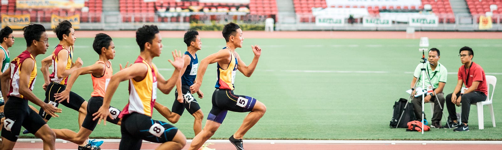 Runners running a race