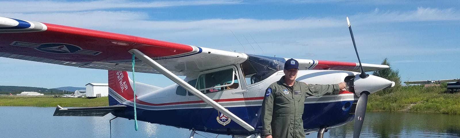 Charles Anderson on a CAP seaplane.