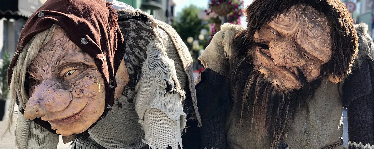 Grýla and Leppaludi — Icelandic folklore trolls, Akureyri, Iceland, summer 2017