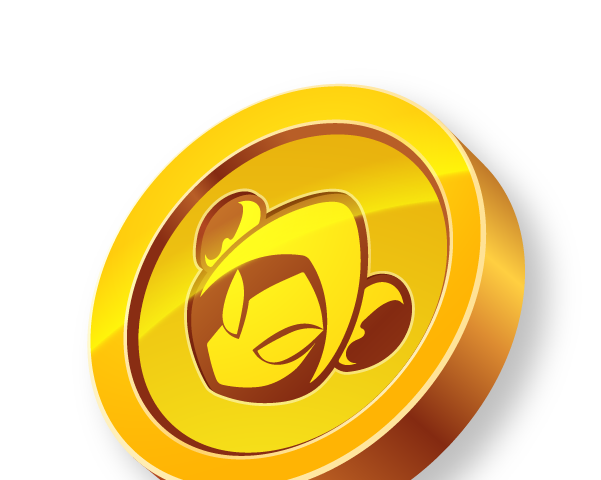 Non-Fungible Heroes $LORE token: a gold coin with Night Ape character as the “heads” symbol.