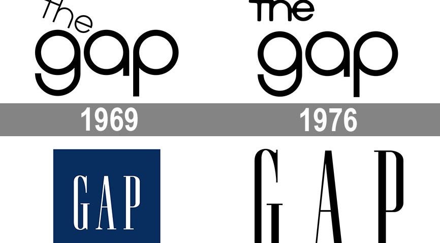 Four of Gap’s logos throughout the years.