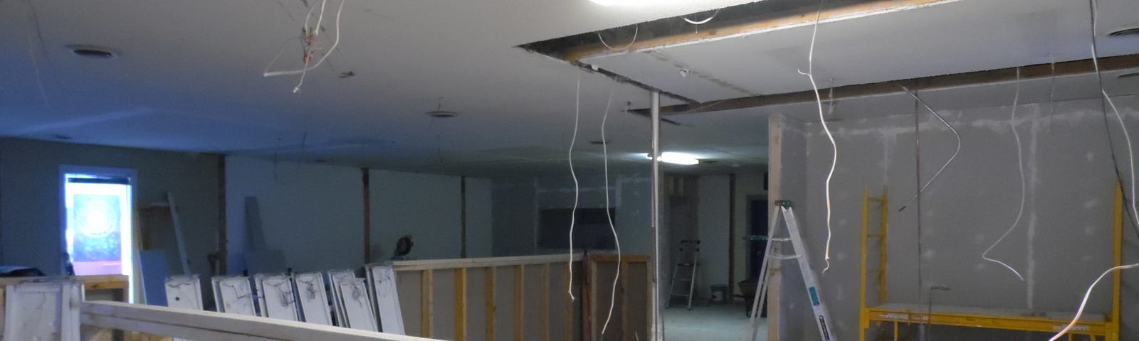 Photo taken during construction, whilst the electricians were doing work (Photo by Diamond Neph).