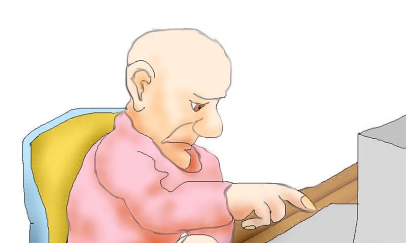 A man at a keyboard. 100% computer drawn. Robin Hutton — Flickr.