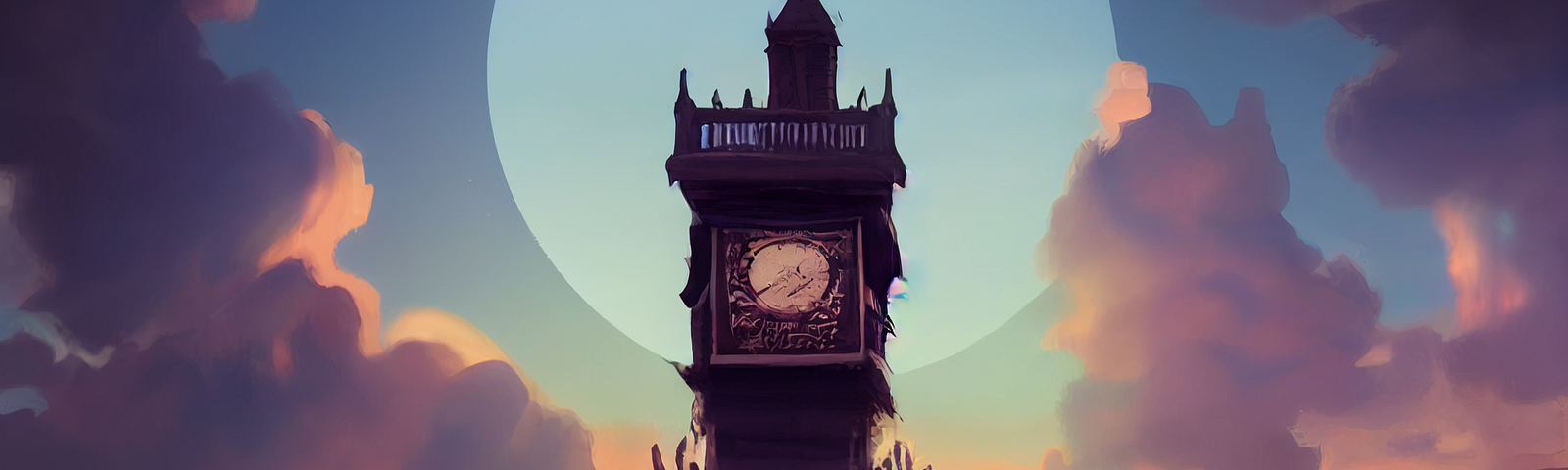 A clock tower by twilight.