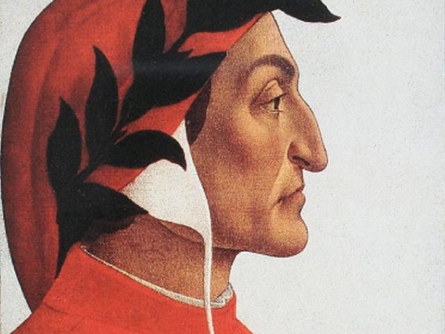 Portrait of Dante Alighieri painted by Sandro Botticelli