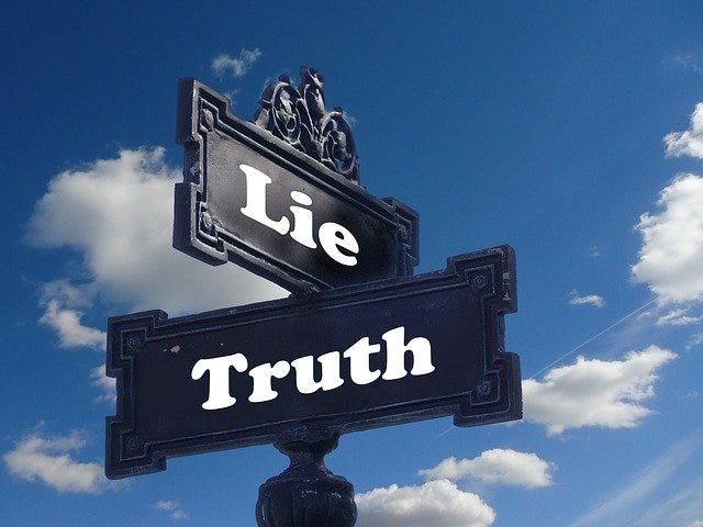 Sign crossing Lie and Truth — learn the facts, not the myths, about celiac disease and the gluten free diet