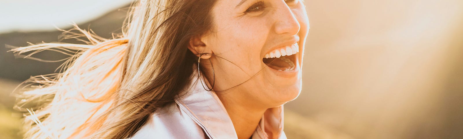 An attractive young woman laughing!