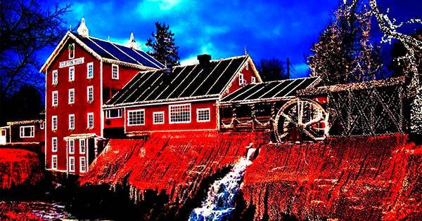 Colorful image of Clifton Mill.