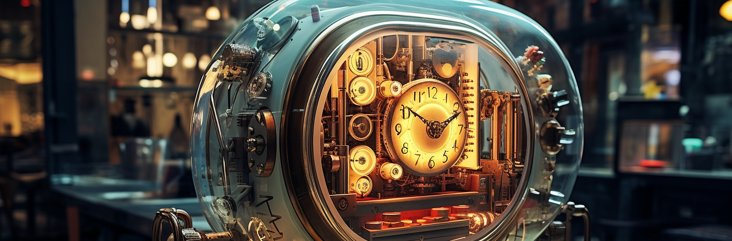Time machine : Image by David Watson and Midjourney